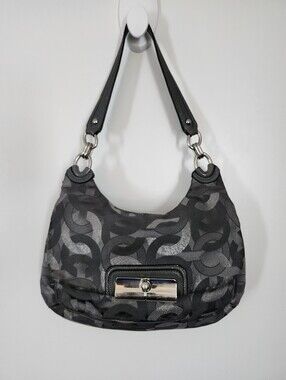 COACH Kristin Hobo Shoulder Bag Grey Metallic Silver Y2K Vibe